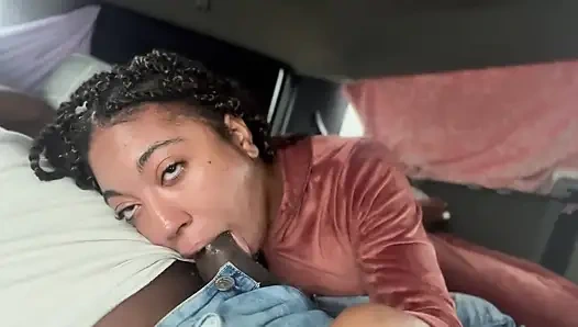 Fuck a Fan Pick Me up in His Truck Slurp on His Big Black Dick Like a Professional Street Hoe