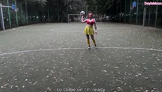A female soccer player sucked me off in a public place and I came inside her pussy.