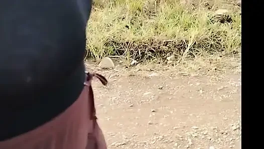 Stepmom in transparent t-shirt showing off in public.