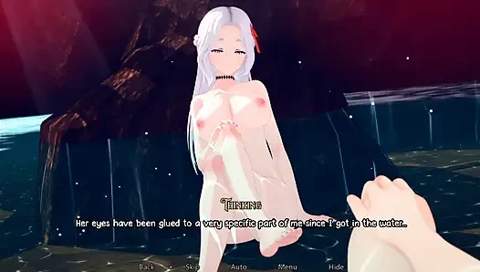 Я трахаю свою грудастую подругу в воде