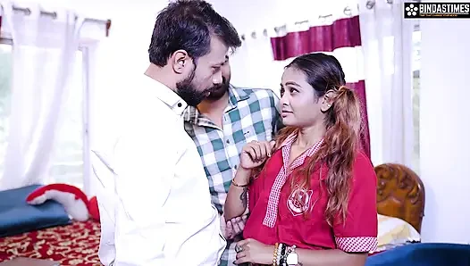 Desi Indian Hot & Sexy School Girl Fucked By Two Male Teacher hardcore Threesome ( Hindi Audio )