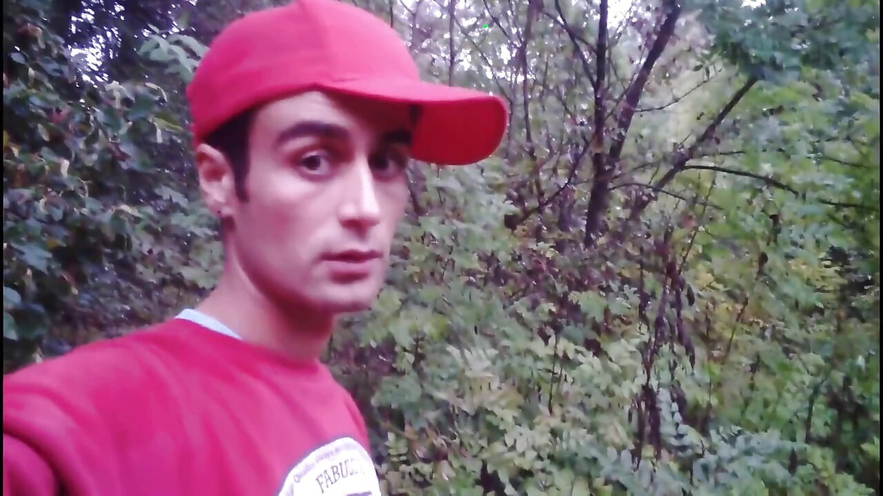 Twink Jerks off His Big Thick Dick Outdoor and He Cums Very Big Load