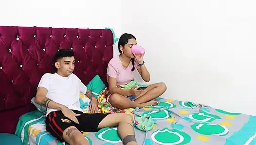 I Share a Bed with My Brunette Latin Colombian Step-stepsister and Fill Her Pussy with Cum - Home Porn