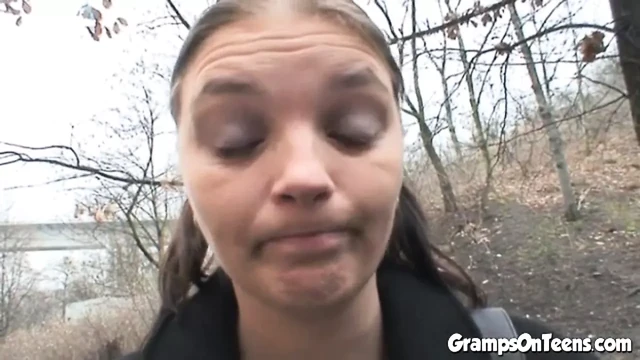 Petite teen bangs old man in cowgirl position