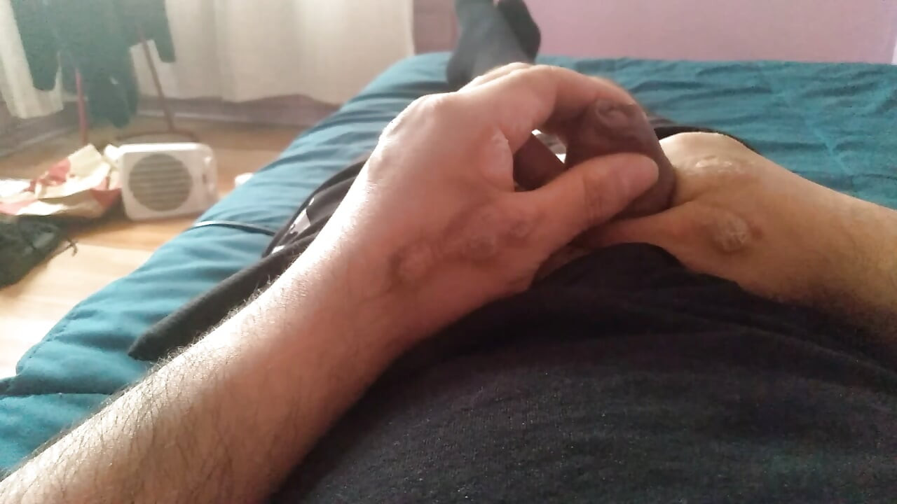 Sex addict boy touches his large penis