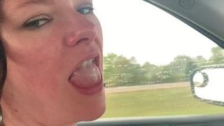 Stacey eating cum