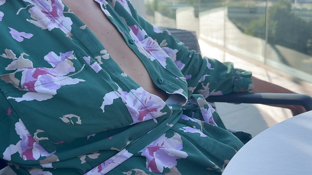 Descretely unbuttoning my shirt and exposing my pierced nipples in a public coffee shop