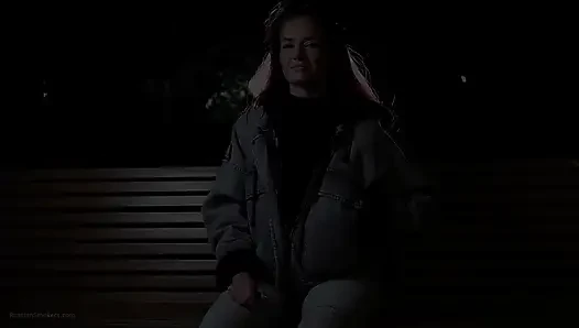 Sexy Russian Beauty Smoking Cigarette by Seaside