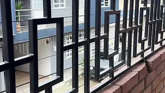 stepsister showing too much on the balcony, she likes me to put his cock in her until she makes her cum