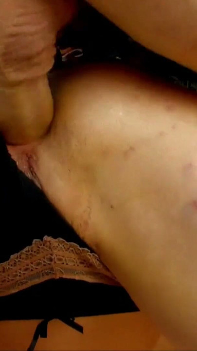 Skinny Mature MILF piss on a guy while he fucks her anal | Clip 1