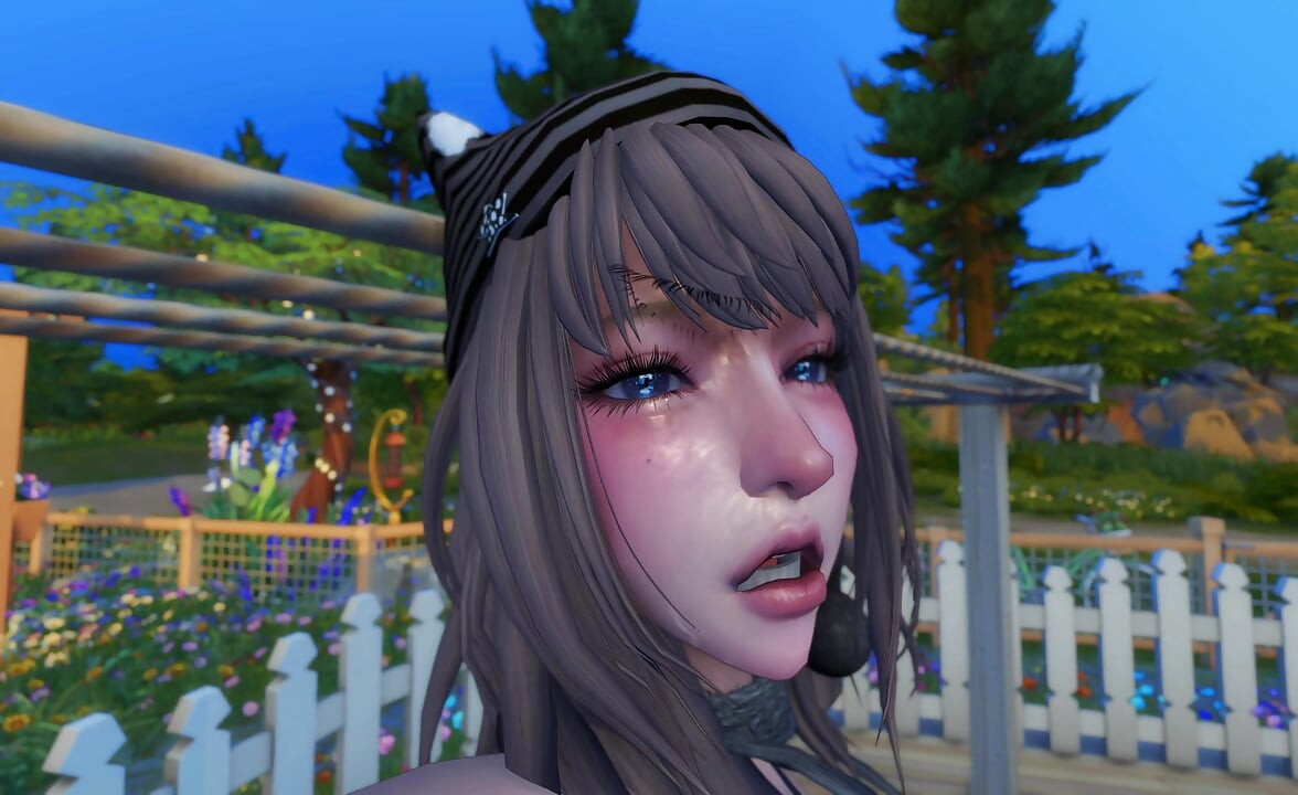 Sims 4, 3D - Романтический день на заднем дворе с азиатской парой