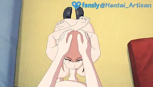 MAKIMA VOLLER HENTAI-BLOWJOB POV DOPPELPENETRATION HALSFICK