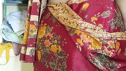 Red color saree cheating Housewife 1