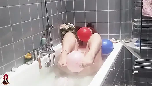 Taking a Bath and Playing with Balloons