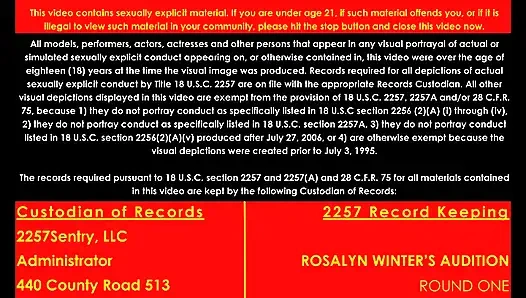 Rosalyn Winter's Audition - Round One