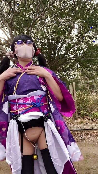 No. 104: the Phantom Kimono Beauty Appearing in the Winter Countryside: a Crossdresser Walks Through the Sunlit Glade Part 1