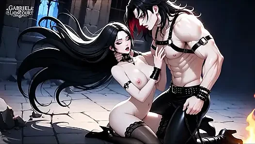 Goth Girl Bound by Vampire Lord - BDSM Monster Hentai