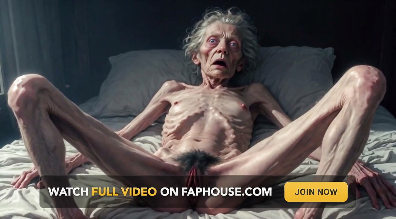 Cachonda abuela flaca de 90 años se masturba su peludo coño mojado - juego en solitario