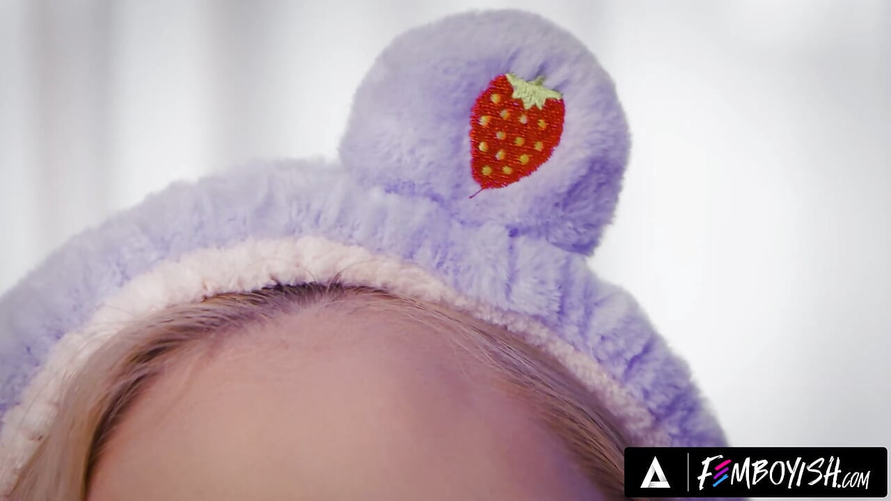 FEMBOYISH - Femboy Troy River Sensually Lotions His Smooth Body While DILF Manuel Skye Gets Caught