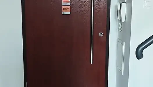 Busty Businesswoman Pees on the Kitchen Table