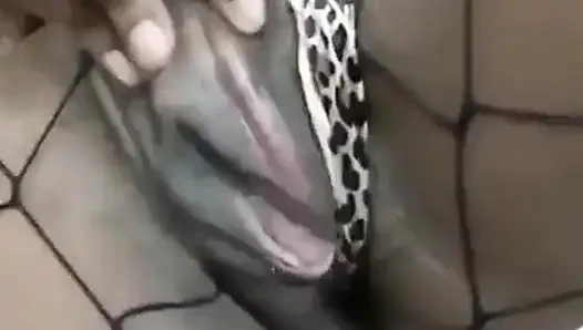 Ich zeige meine schwarze ebenholz-muschi