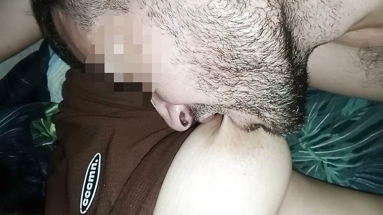 My husband gets very happy when I let him suck my big natural tits all day long