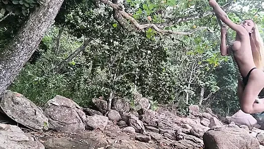 Big Dick Beach Goddess: Public Cum & Piss Outdoors Exhibition