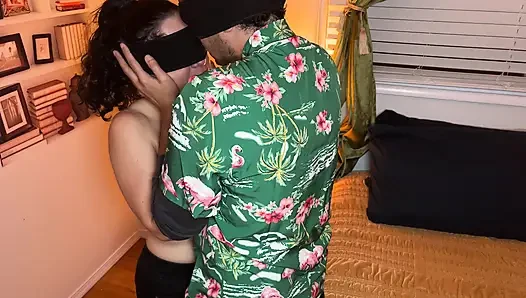 Feeling around in the dark - Blindfolded lovers meet for the first time - Cliff Media Productions