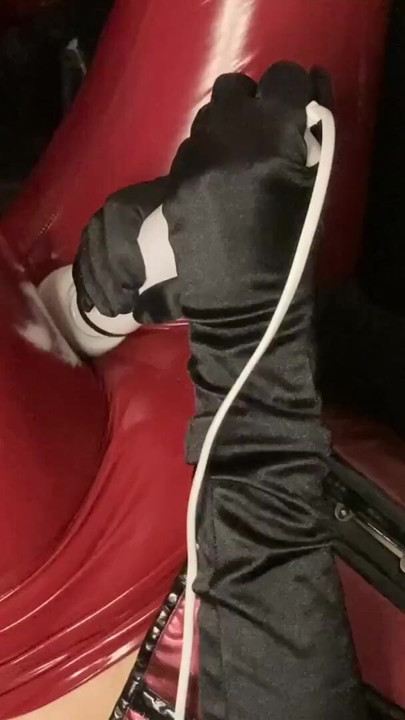 Wine Red Heels, Leggings and Corset Masturbation | Clip 2