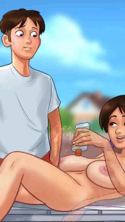 Captivating moment from "Summertime Saga: Cougar MILF Seduces Younger Guy In Her Backyard - Ep108"