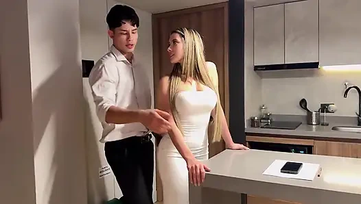 Busty Real Estate Agent Convincing Her Client to Buy by Giving Him a Good Cock Blowjob