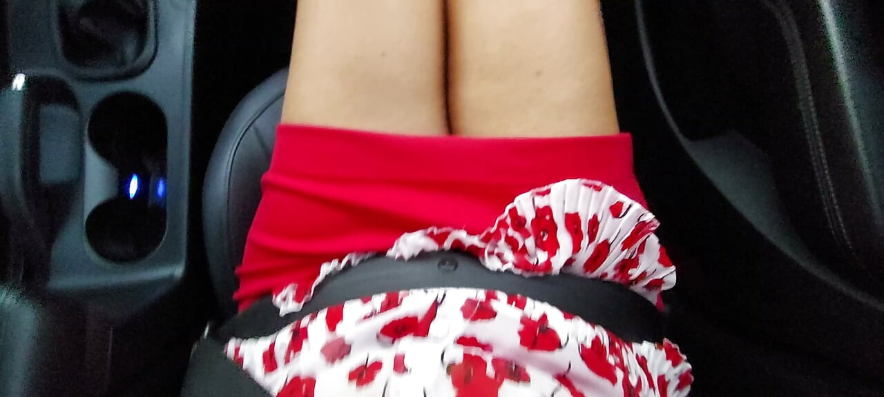 Elegant lady xStepMommyx the car on the way to the office in the morning