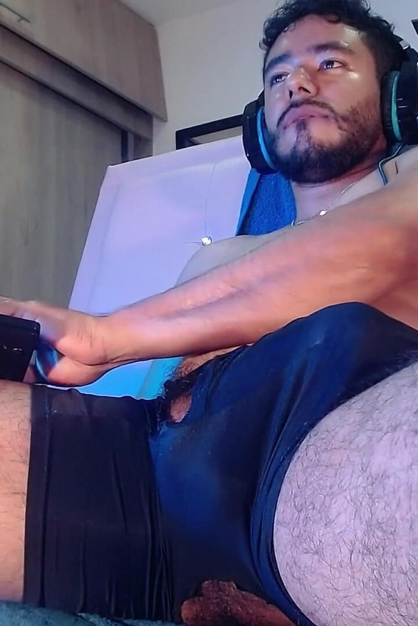 Brunette Latin Man and Jumping Sexy with His Penis Until He Cums