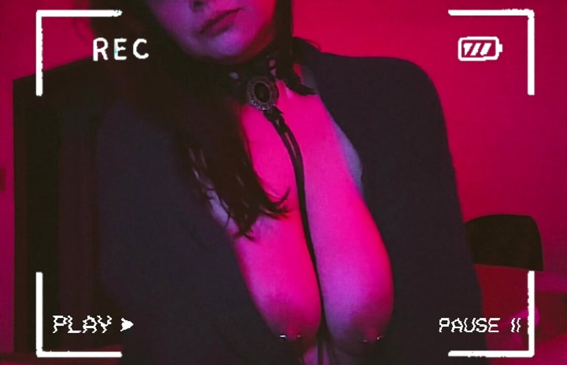 Sexy MILF Plays with Pierced Boobs