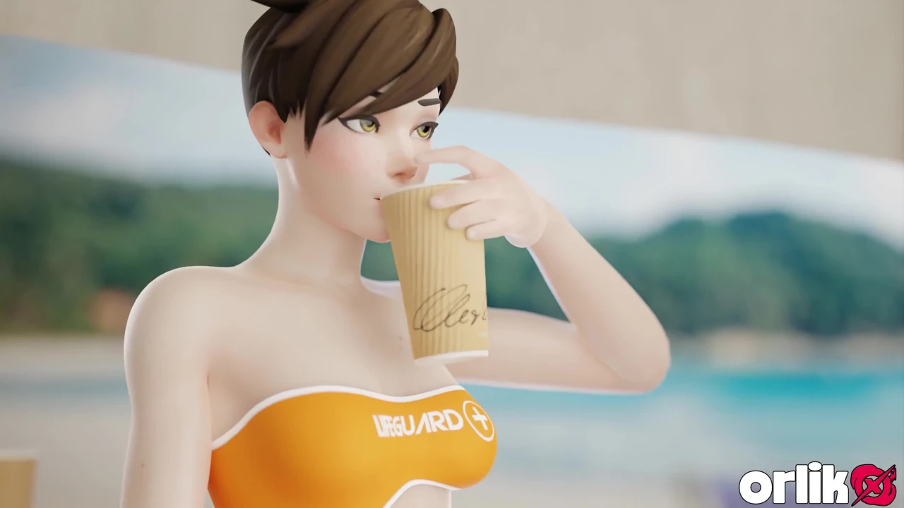 Tracer plajda sakso ve prezervatif sikişi ve vahşi anal binme ve meme sikişi boşalması - 3 boyutlu overwatch animasyonu
