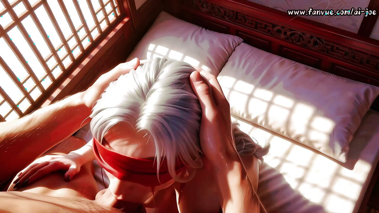 White-haired blindfolded beauty, plump breastjob that I can’t get enough of, Episode 2-2, AI generated.