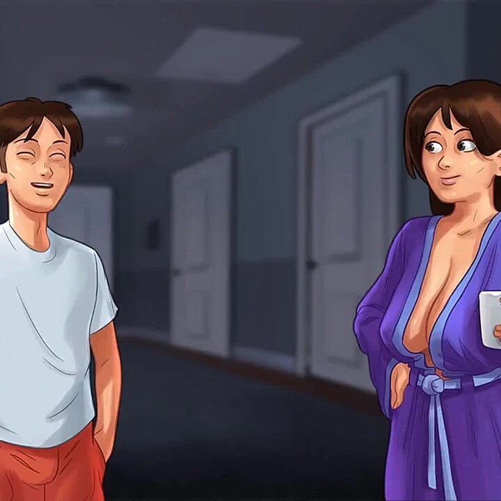 Summertime saga: stepmom and stepson doing naughty things in her bed ep 178