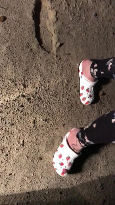 My girlfriend in her crocs