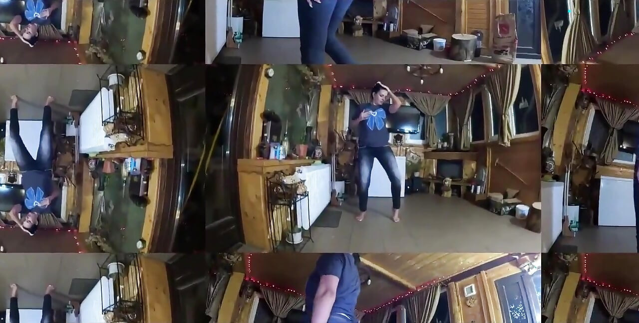 Enge jeans, tanzen, schlampe würgt, gesichtsfick und komm auf meine tangas