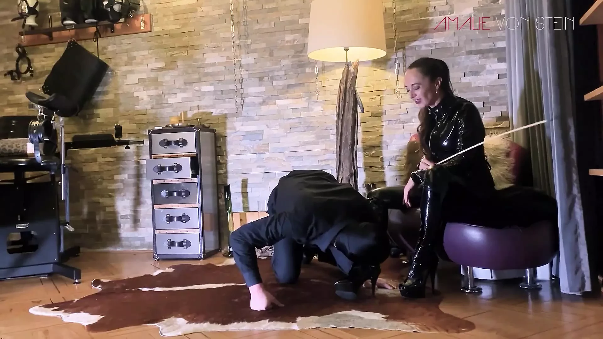 Latex Spit Slave - Obey & Swallow Like a Good Little Piggy