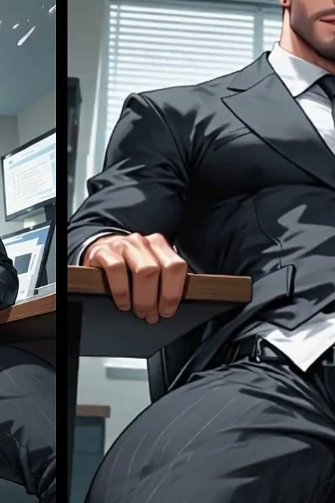 Intense Blowjob in the Office During Overtime with the Newbies. Yaoi Hentai Animation.