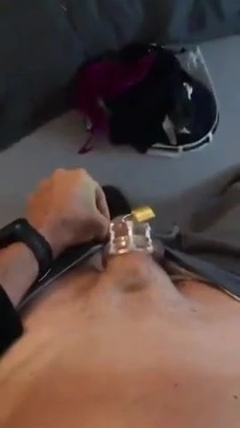 Locked up cuckold