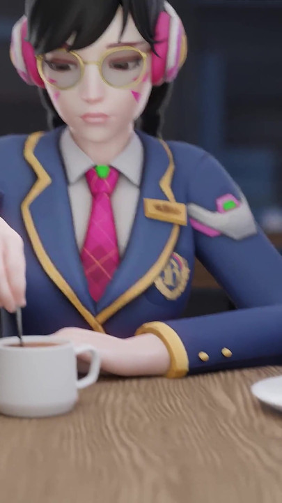 Overwatch D.va Bad Girl Academy - Ruins Test, Takes Mentor’s Cock Deep in Ass