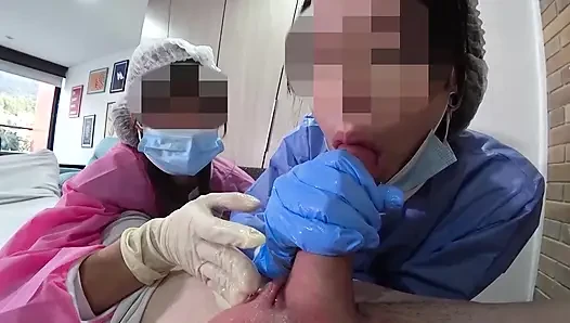 TWO NURSES decided to try out my NEW DICK in practice in Hospital