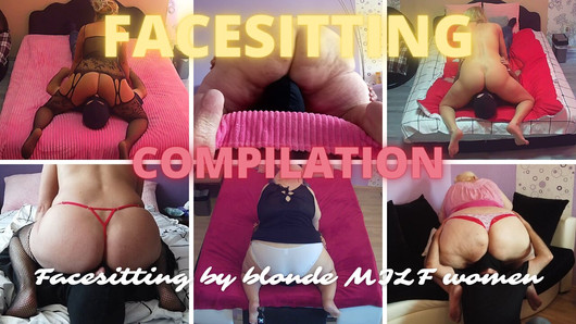 Facesitting compilation - Facesitting by blonde MILF women