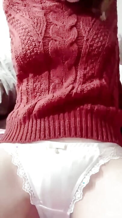 Knit X Knee High X White Full Back Panties