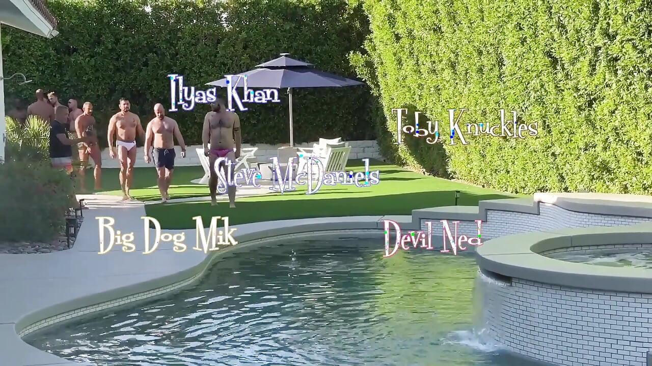 Massive Gay Hardcore Pool Orgy