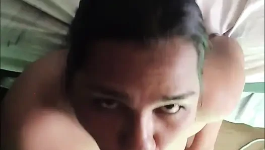 Look how I look when I'm riding after eating all my cock