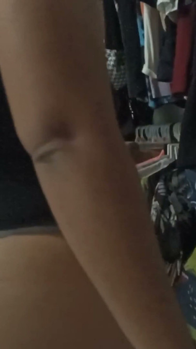 Sister-in-law cleaning the room in thong (7 part) | Clip 2