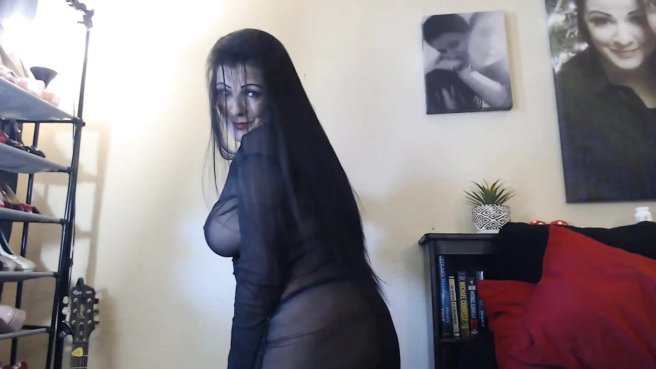 Long hair flipping brushing